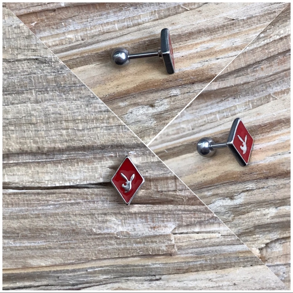 Diamond Playboy Cartilage/ Tragus Barbell Earring